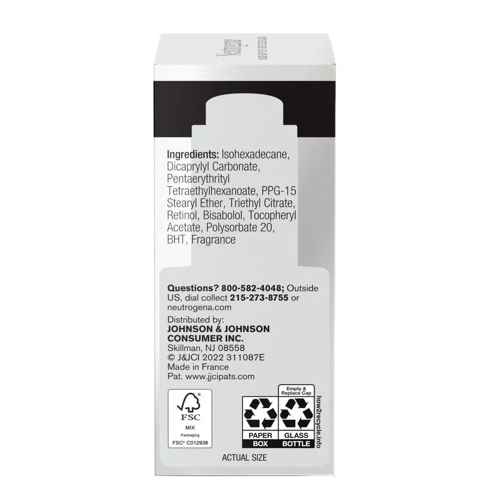 Neutrogena Retinol Face Oil .3% Concentrated Rapid Wrinkle Repair Anti-Aging